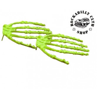 DOPLŇKY / ACCESSORIES - Náušnice Rocka Skull Hands Yellow