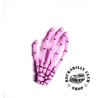 DOPLŇKY / ACCESSORIES - Sponka do vlasů horror Rocka Hairclip Bones Pink