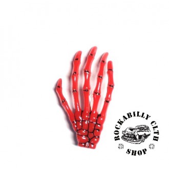 DOPLŇKY / ACCESSORIES - Sponka do vlasů horror Rocka Hairclip Bones Red