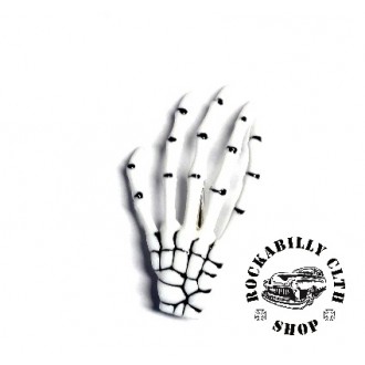 DOPLŇKY / ACCESSORIES - Sponka do vlasů horror Rocka Hairclip Bones White