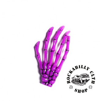 DOPLŇKY / ACCESSORIES - Sponka do vlasů horror Rocka Hairclip Bones Purple