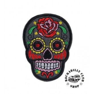 DOPLŇKY / ACCESSORIES - Nášivka lebka Rocka Sugarskull Black
