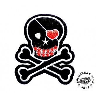 DOPLŇKY / ACCESSORIES - Nášivka Rocka Skull & Bones Heart