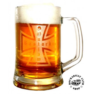 DOPLŇKY / ACCESSORIES - Pivní sklenice Outlaw Bastards Beer Glass Cross
