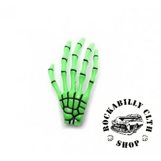 DOPLŇKY / ACCESSORIES - Sponka do vlasů horror Rocka Hairclip Bones Green