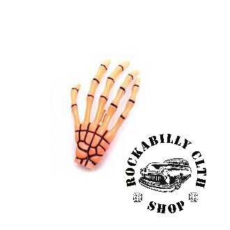 DOPLŇKY / ACCESSORIES - Sponka do vlasů horror Rocka Hairclip Bones Orange