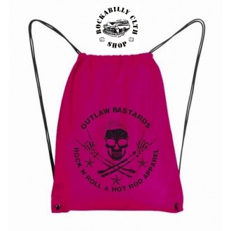 OUTLAW BASTARDS - Batoh Taška Outlaw Bastards Skull Gym Bag Pink