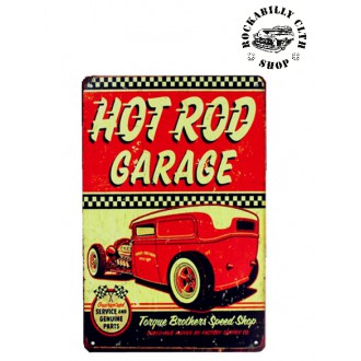 DOPLŇKY / ACCESSORIES - Plechová retro americká US cedule Rocka Hot Rod Garage II.