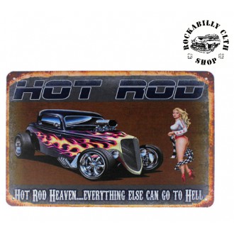 DOPLŇKY / ACCESSORIES - Plechová retro americká US cedule Rocka Hot Rod