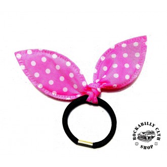 DOPLŇKY / ACCESSORIES - Gumička do vlasů Rocka Hairclip Bow Pink