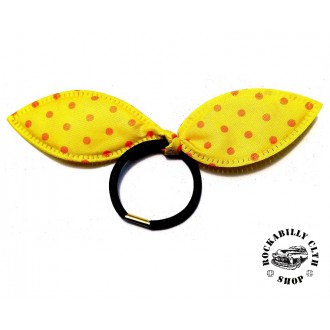 DOPLŇKY / ACCESSORIES - Gumička do vlasů Rocka Hairclip Bow Yellow