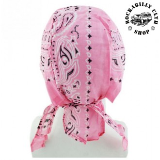 DOPLŇKY / ACCESSORIES - Šátek pirát Rocka Headwear Oldschool Pink