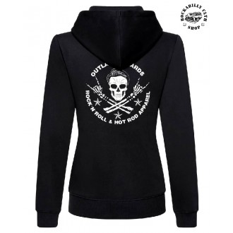 OUTLAW BASTARDS - Dámská mikina Outlaw Bastards Skull Hoodie Zipper