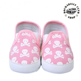 DĚTIČKY / KIDS - Dětské botičky Rocka Skulls Pink