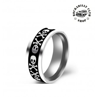 DOPLŇKY / ACCESSORIES - Prsten stříbrný Rocka Skulls Ring Silver