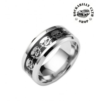 DOPLŇKY / ACCESSORIES - Prsten stříbrný Rocka Skulls Ring Silver II.