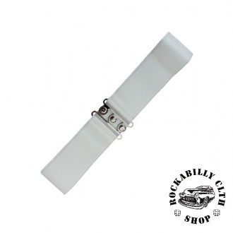 HOLKY / GIRLS - Elastický retro pásek Banned bílý