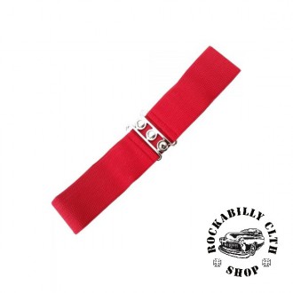 HOLKY / GIRLS - Elastický retro pásek Banned červený