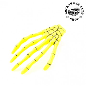 DOPLŇKY / ACCESSORIES - Sponka do vlasů horror Rocka Hairclip Bones Yellow