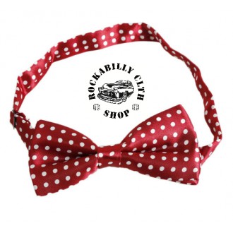 DOPLŇKY / ACCESSORIES - Motýlek puntíky Rocka Tiebow Polka Dot Red