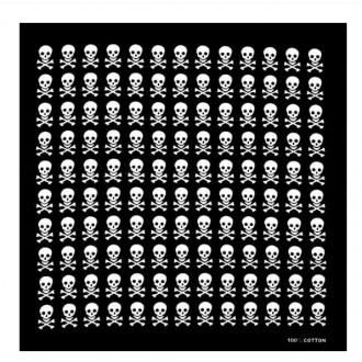 DOPLŇKY / ACCESSORIES - Šátek lebky Rocka Skulls Black/Wht