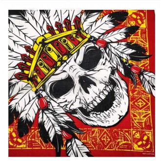 DOPLŇKY / ACCESSORIES - Šátek lebky Rocka Indian Skull