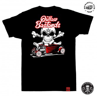OUTLAW BASTARDS - Tričko pánské Outlaw Bastards Hot Rod Pentagram
