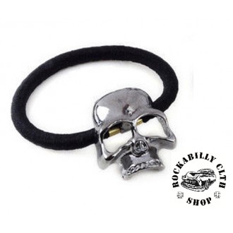 DOPLŇKY / ACCESSORIES - Gumička do vlasů lebka Rocka Hairclip Skull Silver