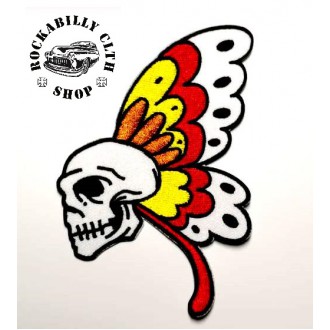DOPLŇKY / ACCESSORIES - Nášivka smrtihlav Rocka Butterfly Skull