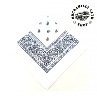 DOPLŇKY / ACCESSORIES - Šátek bandana bílý Rocka Oldschool White Pattern