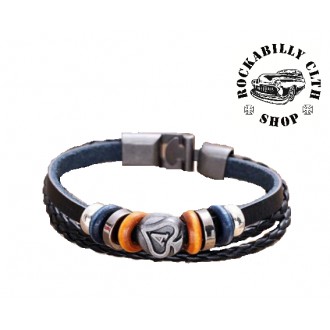DOPLŇKY / ACCESSORIES - Kožený náramek Rocka Bracelet Poker