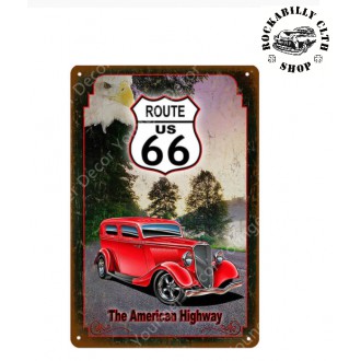 DOPLŇKY / ACCESSORIES - Plechová retro americká US cedule Rocka American Highway