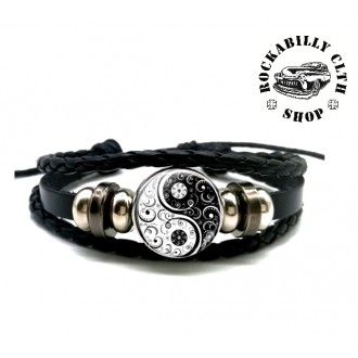 DOPLŇKY / ACCESSORIES - Kožený náramek Rocka Bracelet Jin Jang