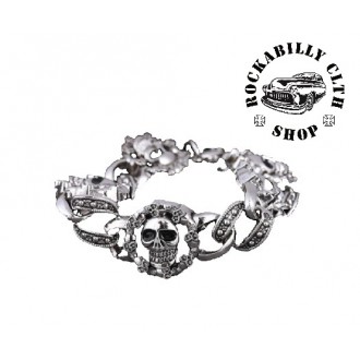 DOPLŇKY / ACCESSORIES - Náramek Lebky Rocka Skulls Steel Bracelet II