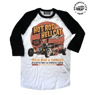 HOTROD HELLCAT - Pánské Tričko Hotrod Hellcat Raglan In God We Trust