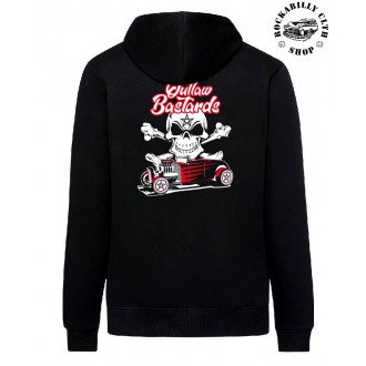 OUTLAW BASTARDS - Pánská mikina Outlaw Bastards Hot Rod Pentagram Zipper Hoodie