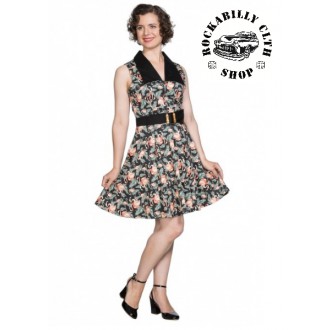 HOLKY / GIRLS - Dámské šaty Rockabilly Retro Pin Up Banned Flamingo Honnie Flare Dress