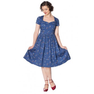 HOLKY / GIRLS - Dámské šaty Rockabilly Retro Pin Up Banned Lets Ski Fit And Flare Dress