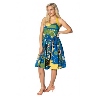 HOLKY / GIRLS - Dámské šaty Rockabilly Retro Pin Up Banned Tiki Dress