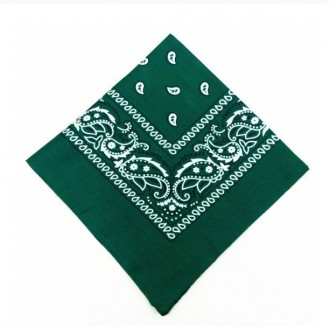 DOPLŇKY / ACCESSORIES - Šátek tmavě zelený army Rocka Oldschool Green White Pattern