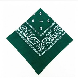 DOPLŇKY / ACCESSORIES - Šátek bandana tmavě zelený army Rocka Oldschool Green White Pattern