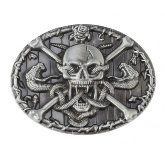 DOPLŇKY / ACCESSORIES - Přezka na pásek Rocka Snake Skull Buckle