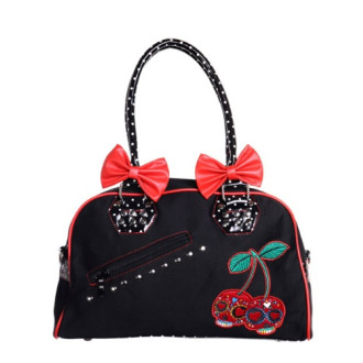 BANNED APPAREL - Dámská taška kabelka retro rockabilly pin-up Banned Underworld With Cherry Bites Handbag