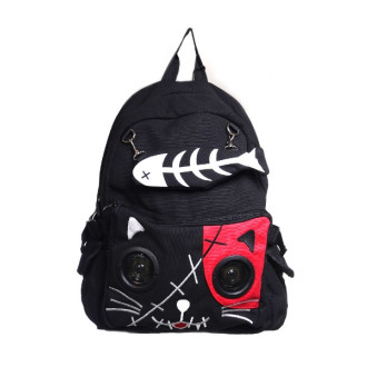 BANNED APPAREL - Batoh Banned Kitty Speaker Mp3/Mp4 Backpack Blk/Red