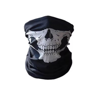 DOPLŇKY / ACCESSORIES - Nákrčník Lebky Rocka Neck Tube Mouth Skull Wht