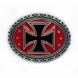 DOPLŇKY / ACCESSORIES - Přezka na pásek Rocka Chain Cross Red