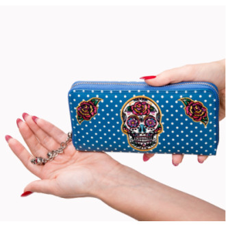 DOPLŇKY / ACCESSORIES - Peněženka dámská Banned Teal Dia De Muertos Wallet