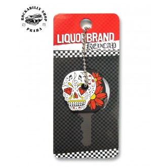 LIQUOR BRAND - Přívěsek /obal na klíče Liquor Brand Sugar Skull 1