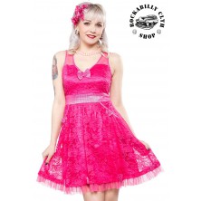 Dámské šaty Rockabilly Retro Pin Up Sourpuss Clothing Dress Tear Up The Town Pink