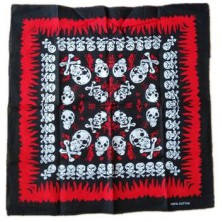 Šátek Rocka Red Black Skulls & Flames